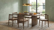 Decker 7-piece 82-inch Dining Set with Upholstered Seat Chairs Walnut