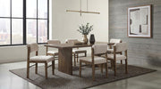 Decker 7-piece 82-inch Dining Set with Fabric Chairs Walnut