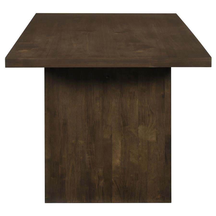 Decker 7-piece 82-inch Dining Set with Grey Tufted Chairs Walnut