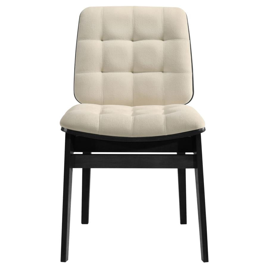 Redbridge Upholstered Side Chair Cream and Black (Set of 2)