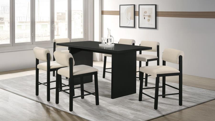 Decker 7-piece 70-inch Counter Height Dining Set Cream and Black