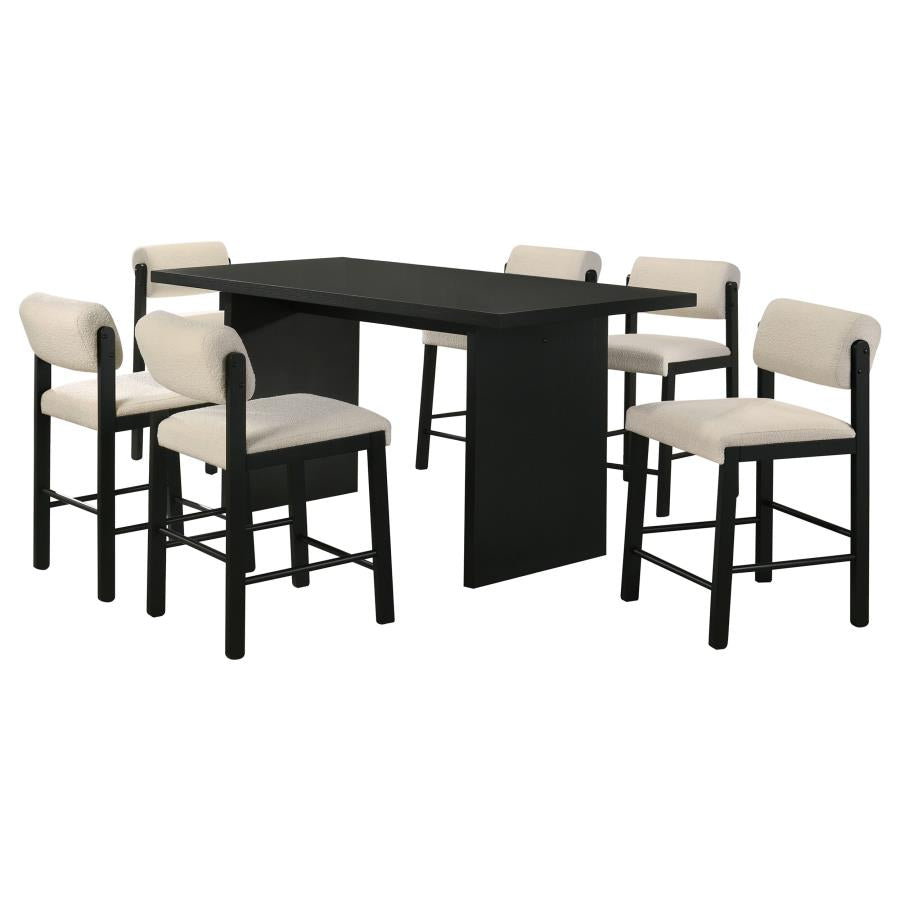 Decker 7-piece 70-inch Counter Height Dining Set Cream and Black