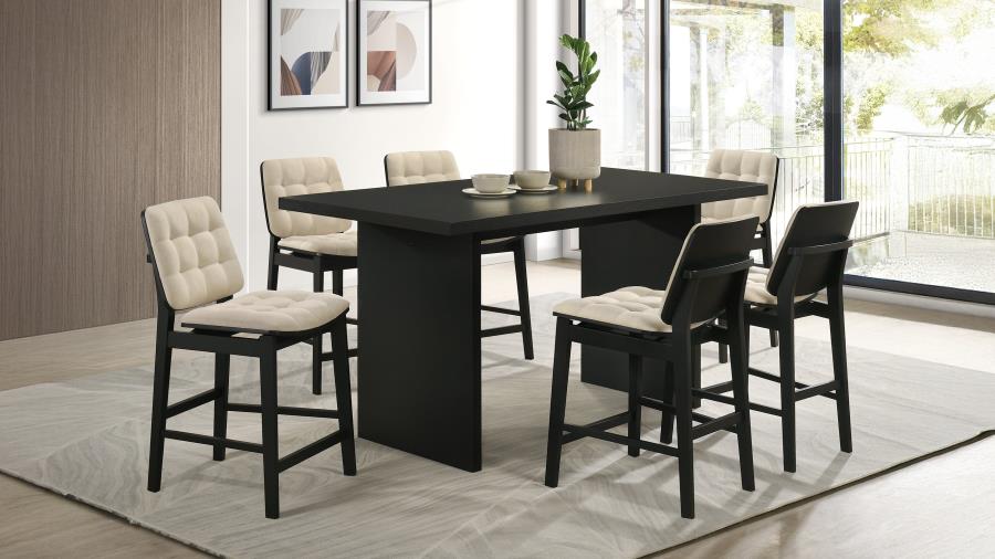 Decker 7-piece 70-inch Counter Height Dining Set Cream and Black