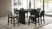 Decker 7-piece 70-inch Counter Height Dining Set Grey and Black