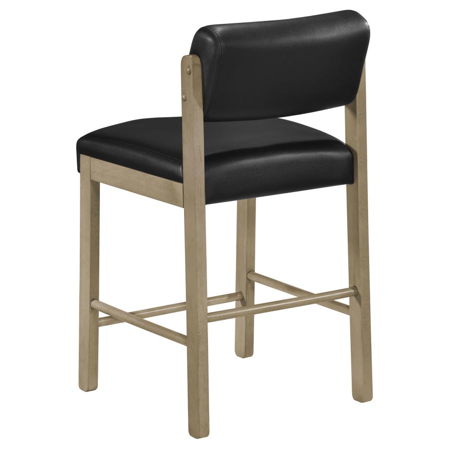 Decker 7-piece Counter Height Set with Faux Leather Chairs Natural Oak
