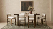 Decker 7-piece Counter Height Set with Fabric Chairs Walnut