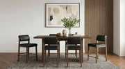 Decker 7-piece Counter Height Set with Faux Leather Chairs Walnut