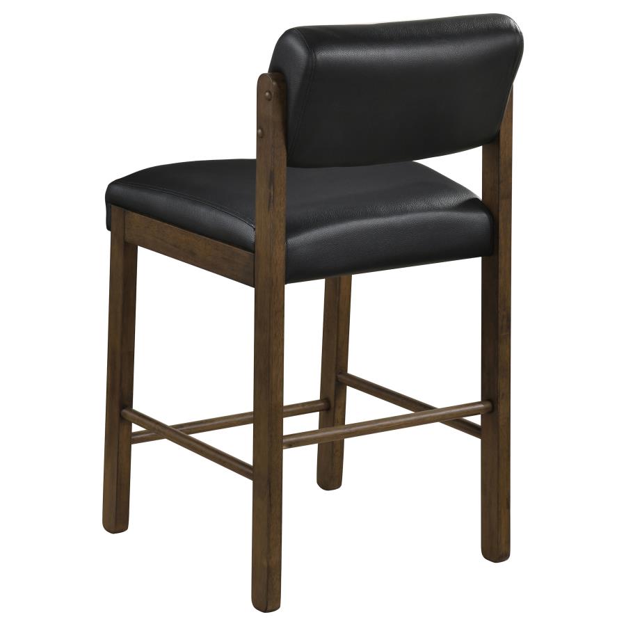 Decker 7-piece Counter Height Set with Faux Leather Chairs Walnut