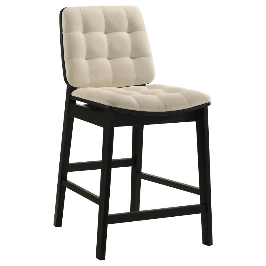 Redbridge Upholstered Counter Chair Cream and Black (Set of 2)