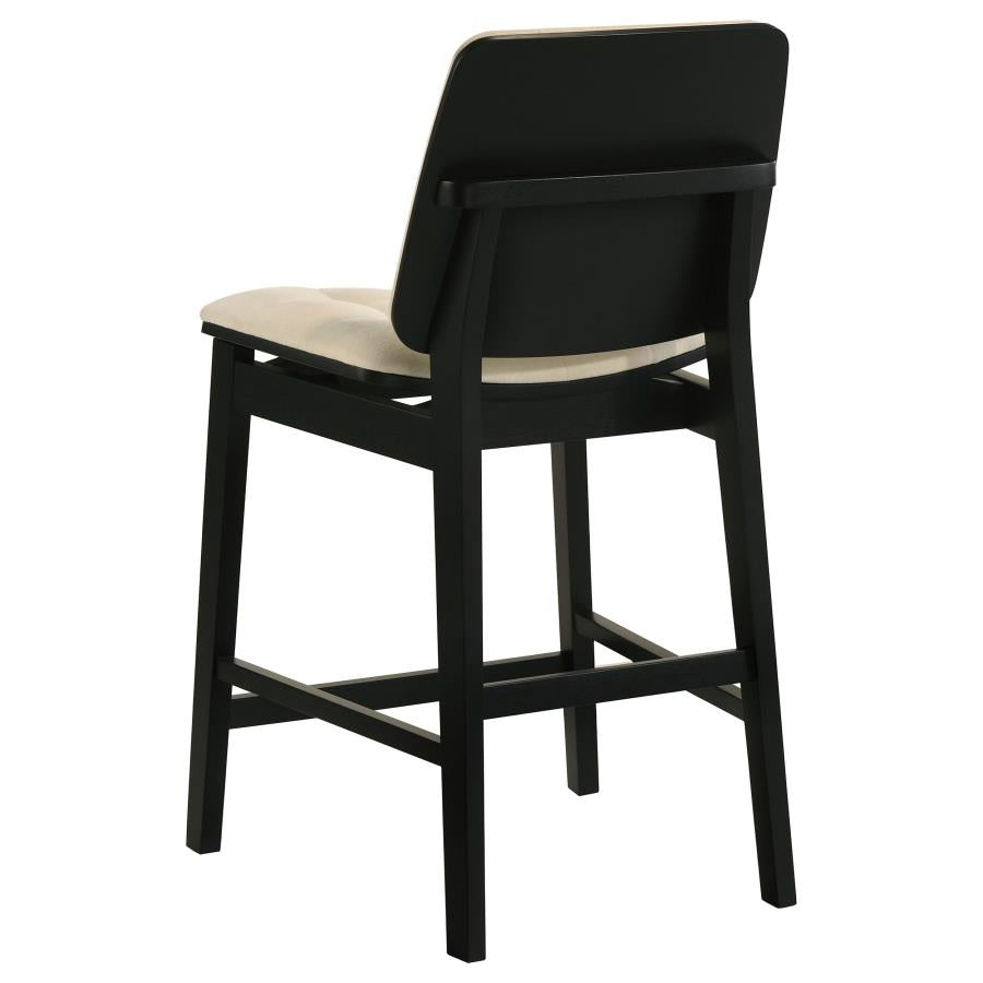 Redbridge Velvet Upholstered Counter Chair Cream and Black (Set of 2)