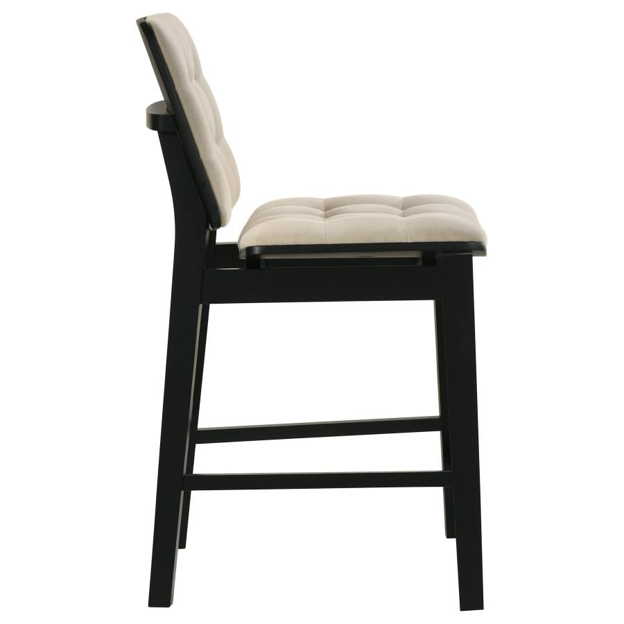 Redbridge Velvet Upholstered Counter Chair Cream and Black (Set of 2)