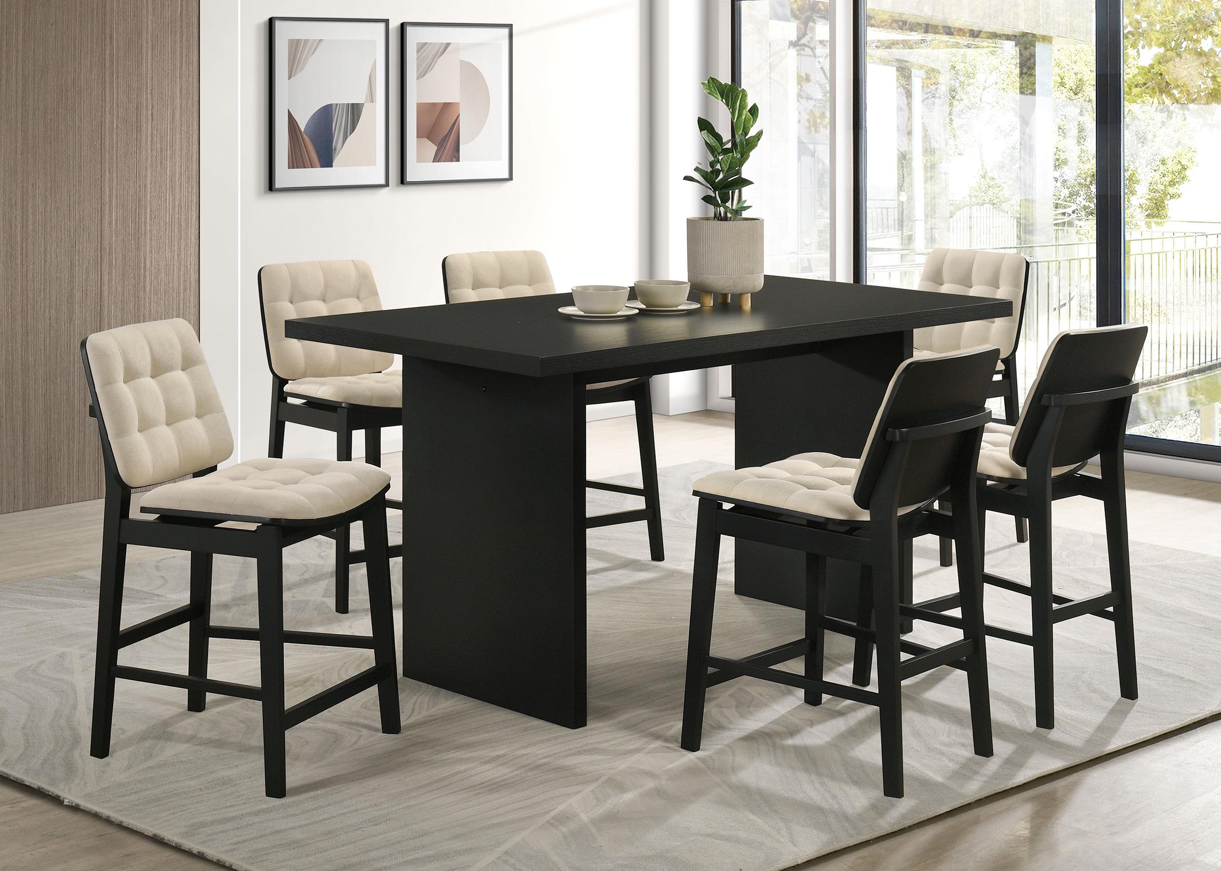 Redbridge Velvet Upholstered Counter Chair Cream and Black (Set of 2)