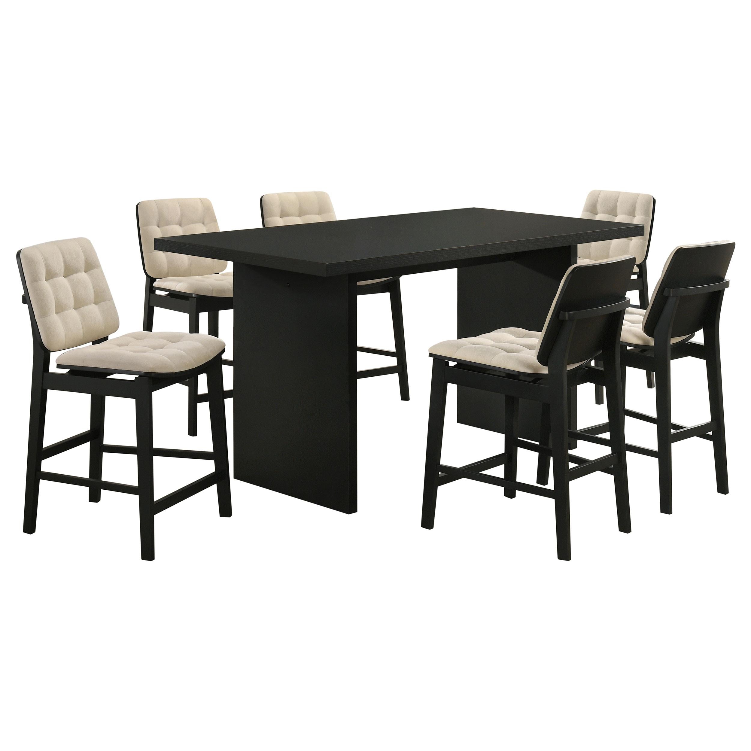 Redbridge Velvet Upholstered Counter Chair Cream and Black (Set of 2)