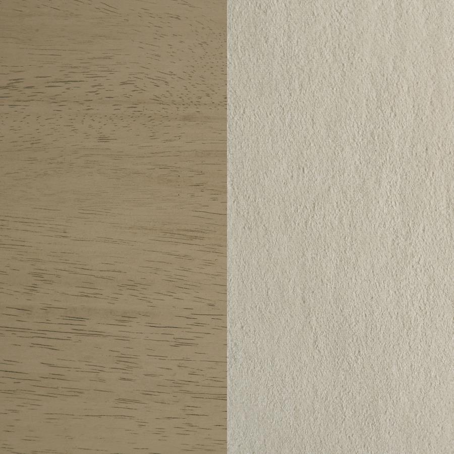 Redbridge Velvet Upholstered Counter Chair Cream and Natural Oak (Set of 2)