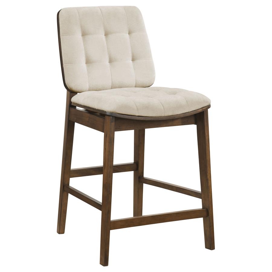 Redbridge Upholstered Counter Chair Cream and Walnut (Set of 2)