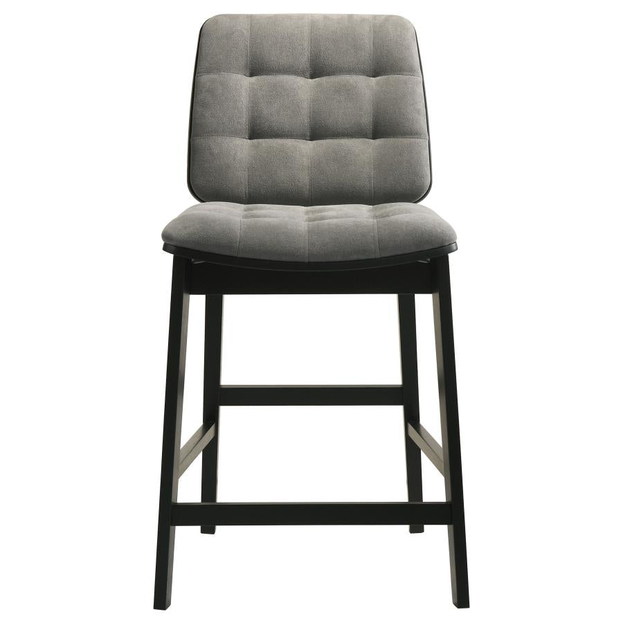 Redbridge Velvet Upholstered Counter Chair Grey and Black (Set of 2)