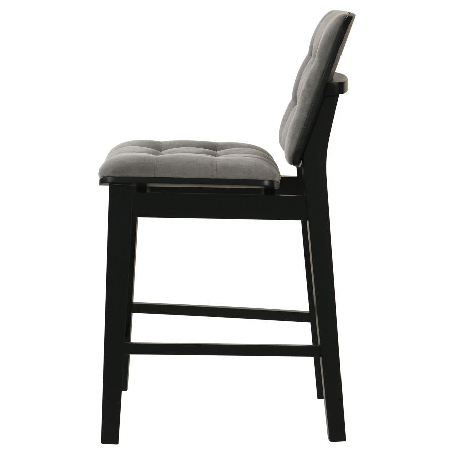 Redbridge Velvet Upholstered Counter Chair Grey and Black (Set of 2)