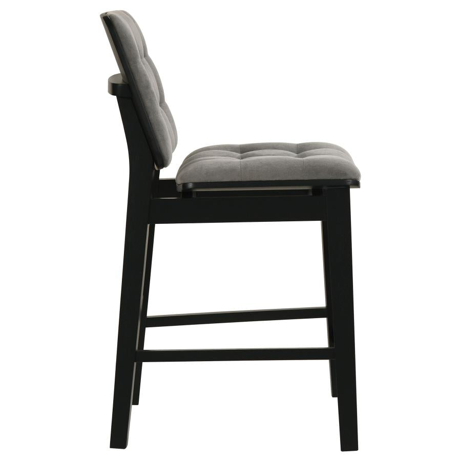 Redbridge Velvet Upholstered Counter Chair Grey and Black (Set of 2)