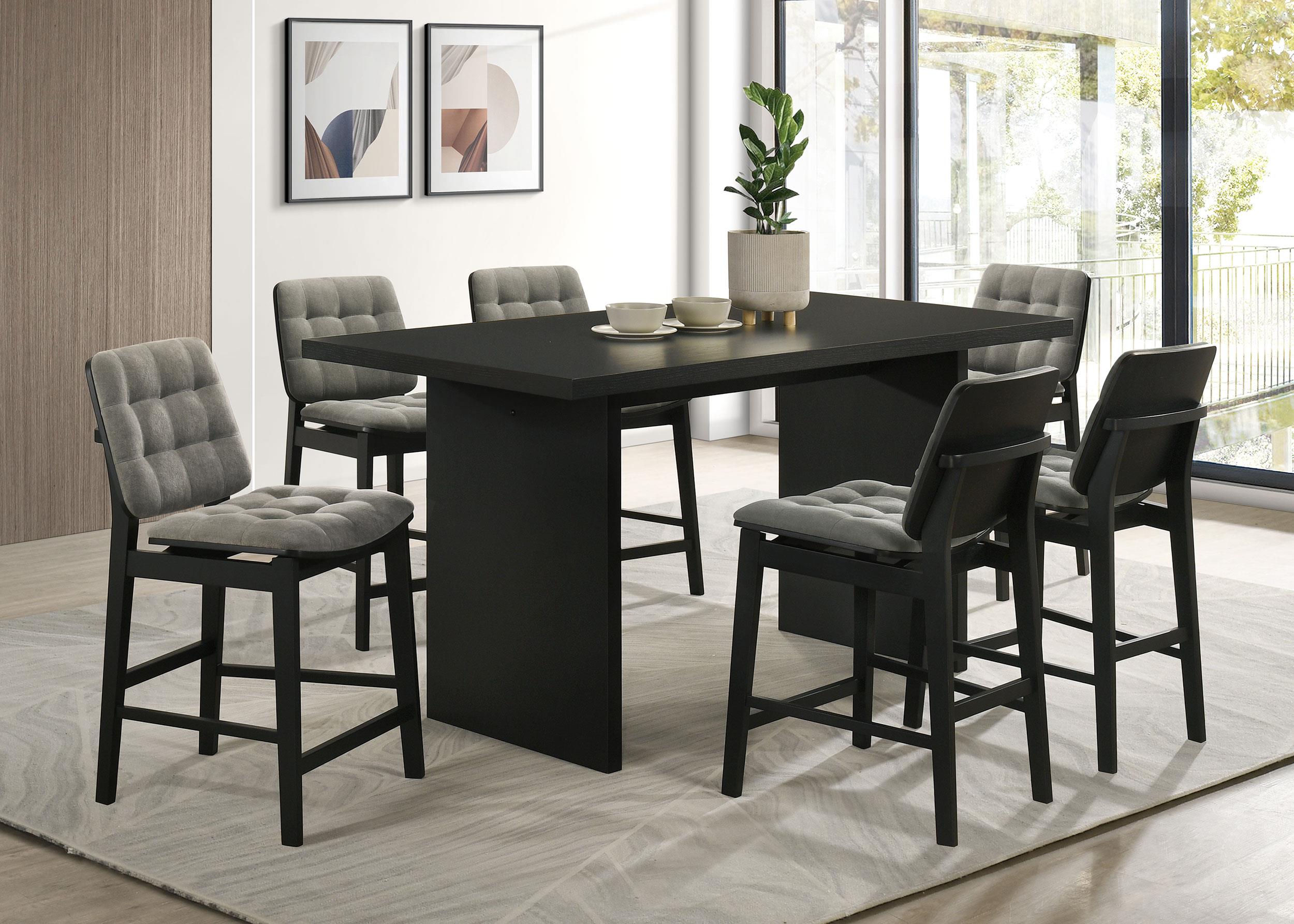 Redbridge Velvet Upholstered Counter Chair Grey and Black (Set of 2)