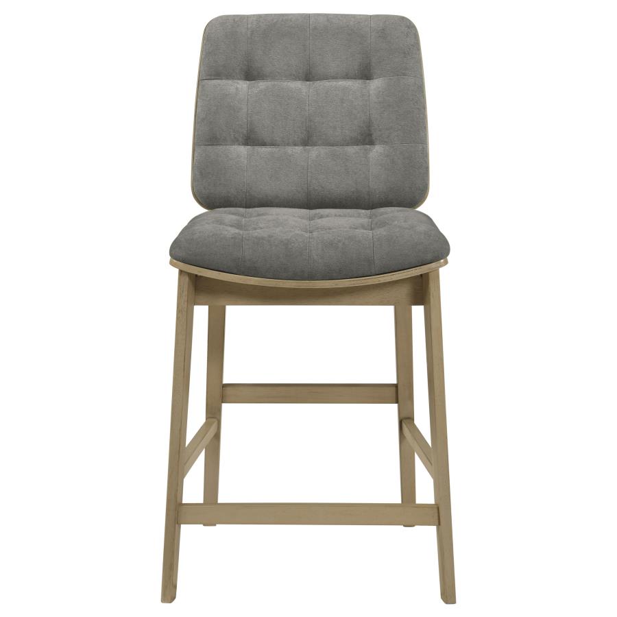 Redbridge Upholstered Counter Chair Grey and Natural Oak (Set of 2)