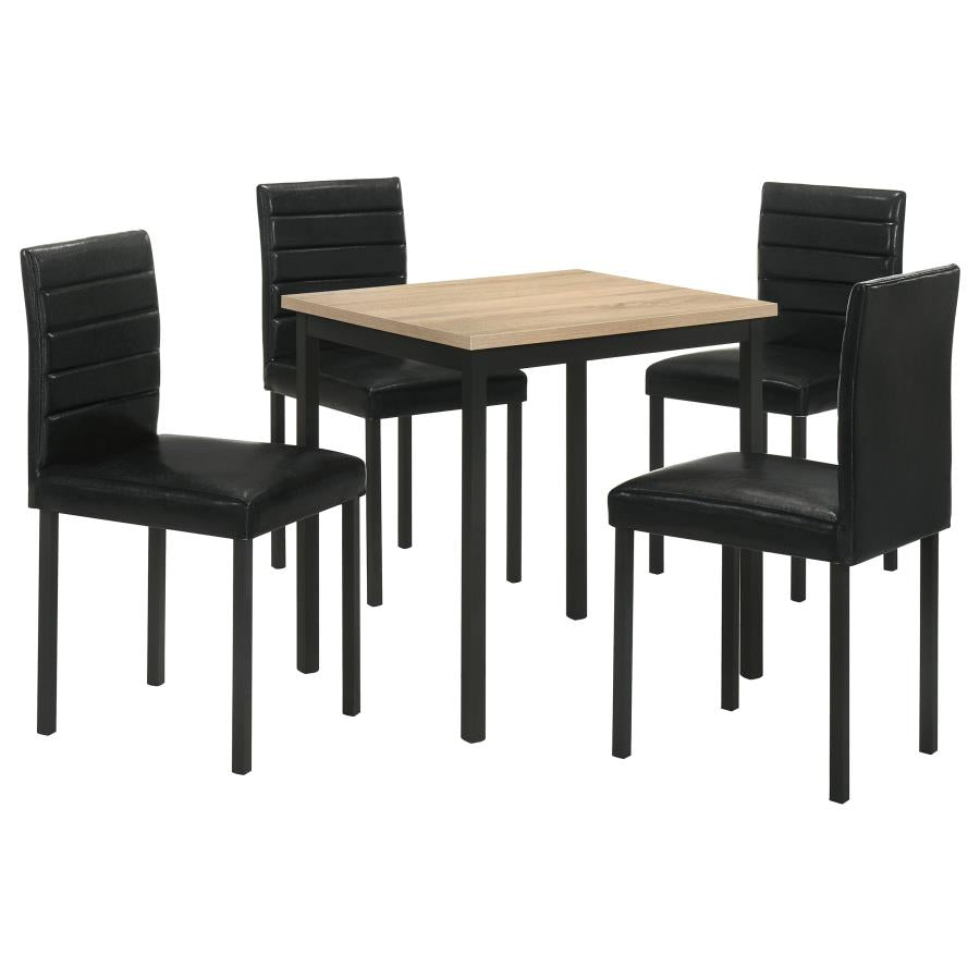 Garza 5-piece Space Saving Dining Set Greige Oak