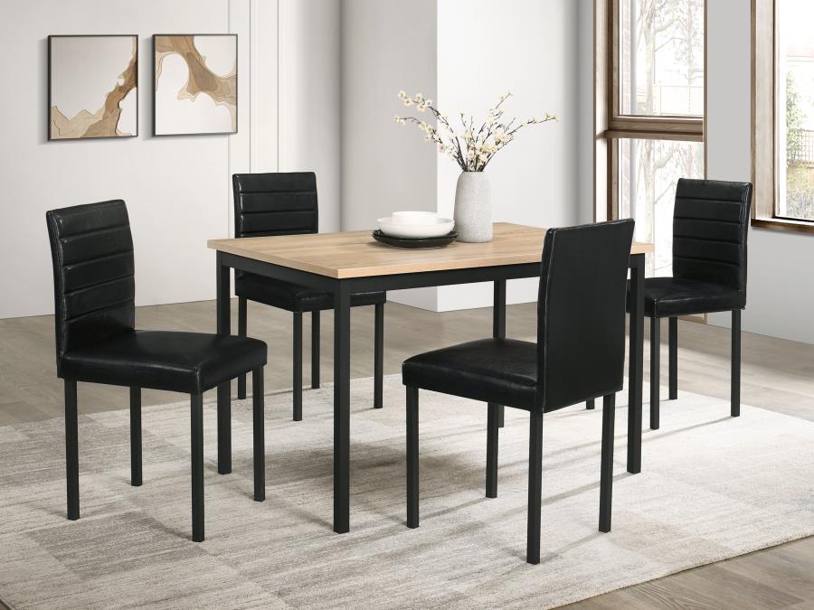 Garza 5-piece Rectangular Dining Set Greige Oak