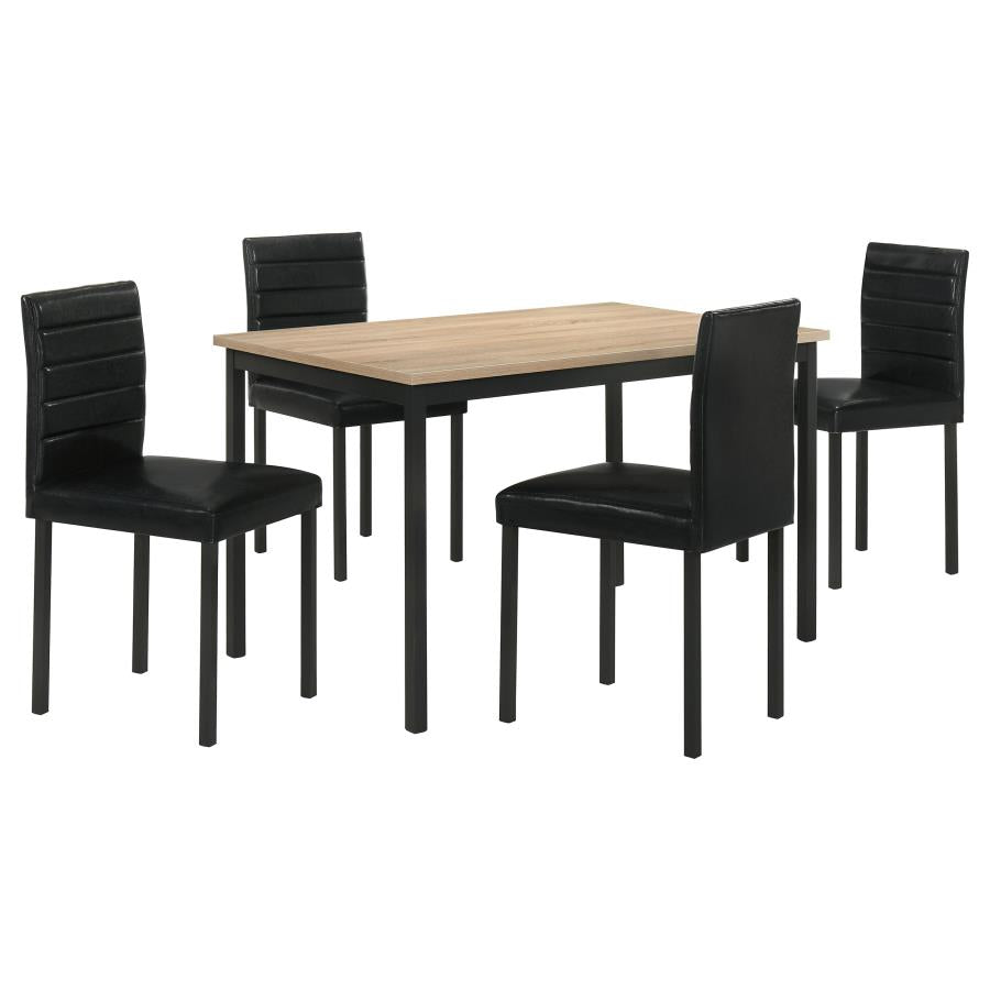 Garza 5-piece Rectangular Dining Set Greige Oak
