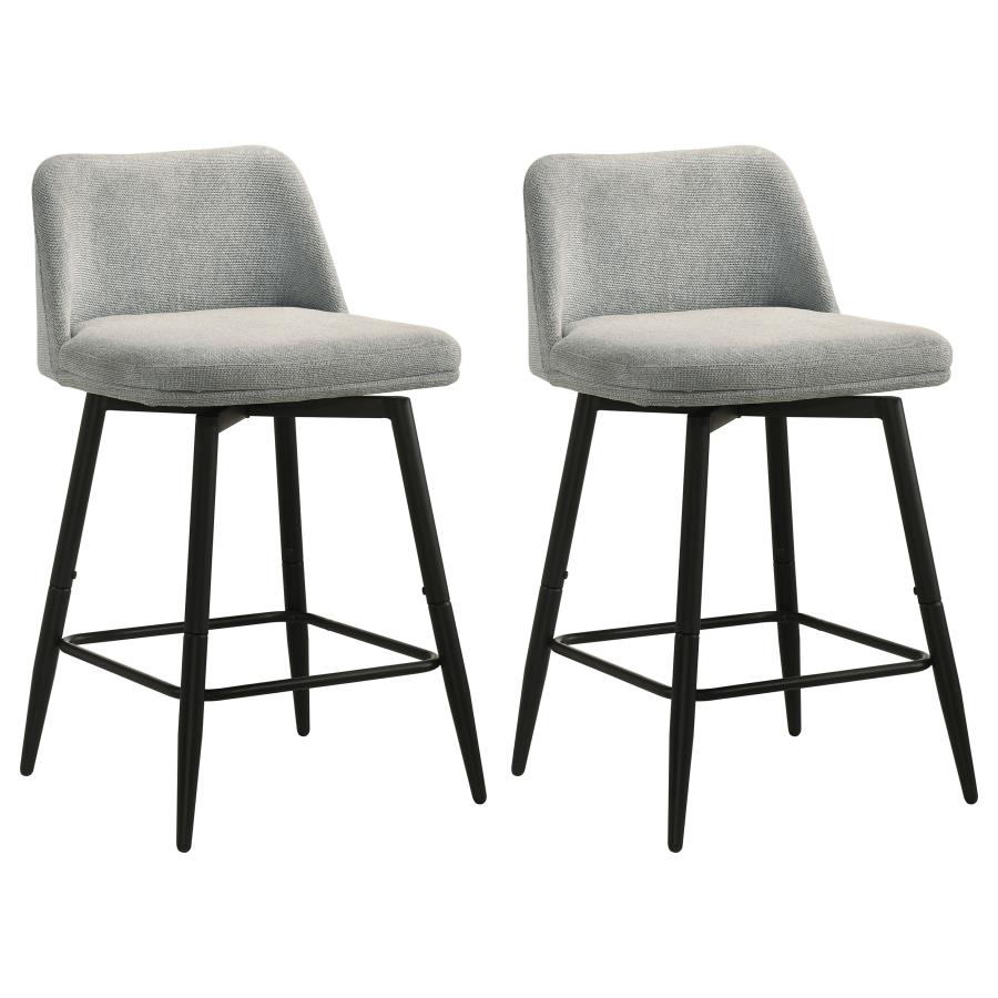 Mellor Fabric Upholstered Swivel Counter Chair Grey (Set of 2)