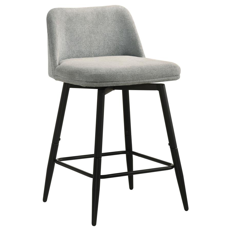Mellor Fabric Upholstered Swivel Counter Chair Grey (Set of 2)