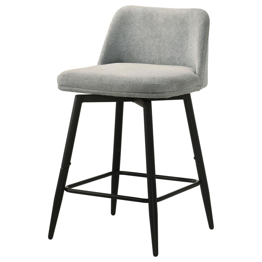 Mellor Fabric Upholstered Swivel Counter Chair Grey (Set of 2)