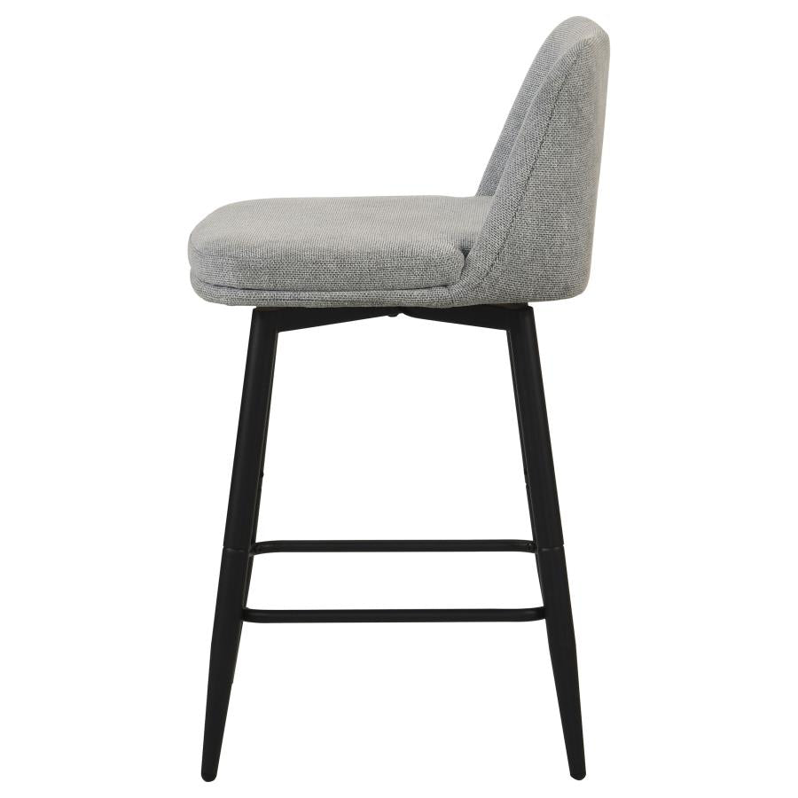 Mellor Fabric Upholstered Swivel Counter Chair Grey (Set of 2)
