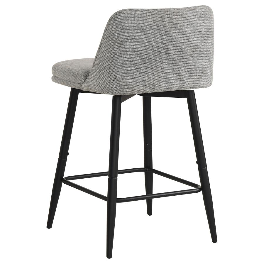 Mellor Fabric Upholstered Swivel Counter Chair Grey (Set of 2)