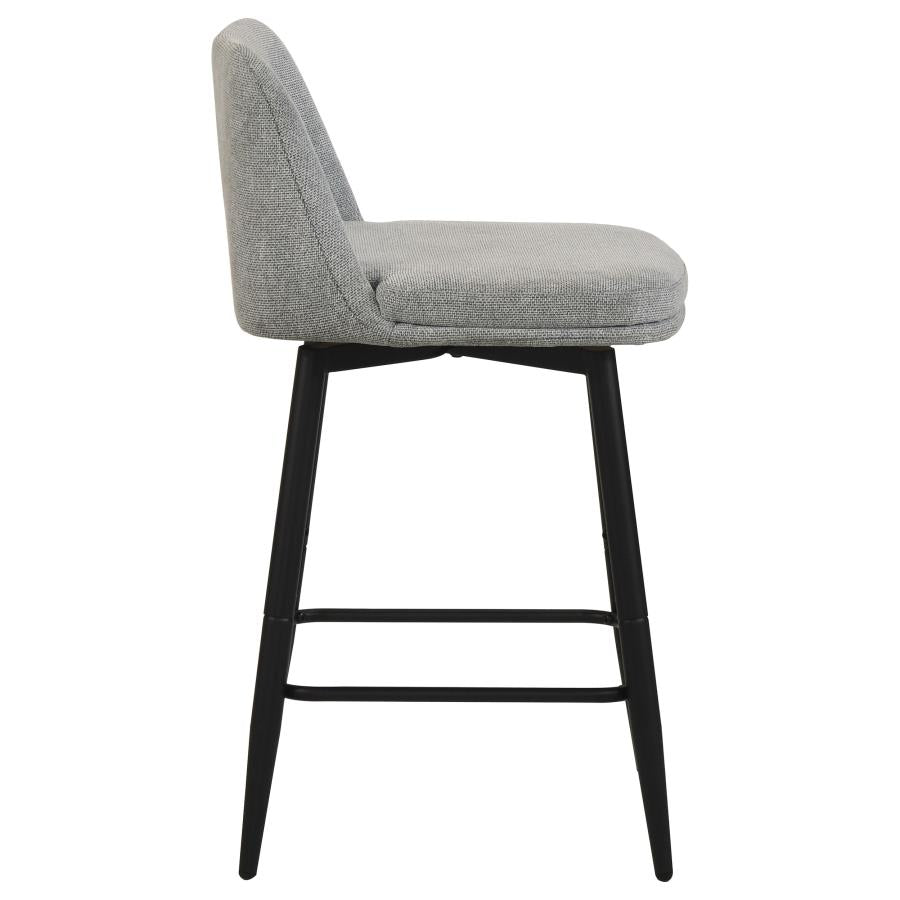 Mellor Fabric Upholstered Swivel Counter Chair Grey (Set of 2)