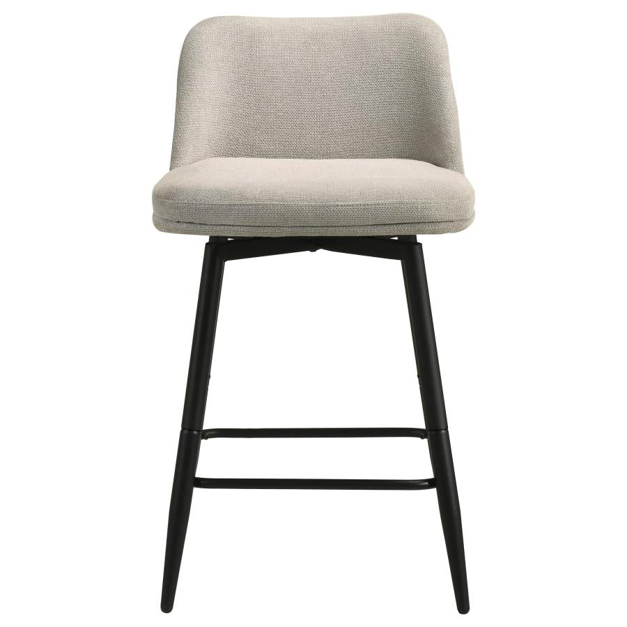 Mellor Fabric Upholstered Swivel Counter Chair Slate Brown (Set of 2)
