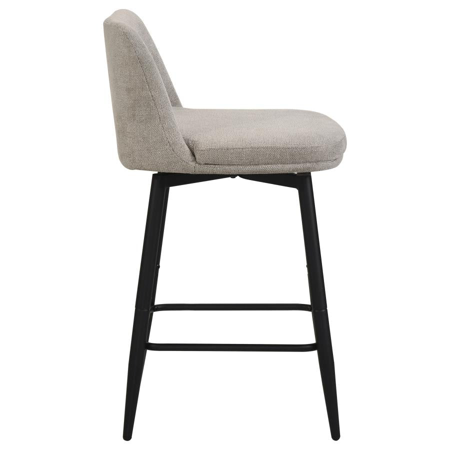 Mellor Fabric Upholstered Swivel Counter Chair Slate Brown (Set of 2)