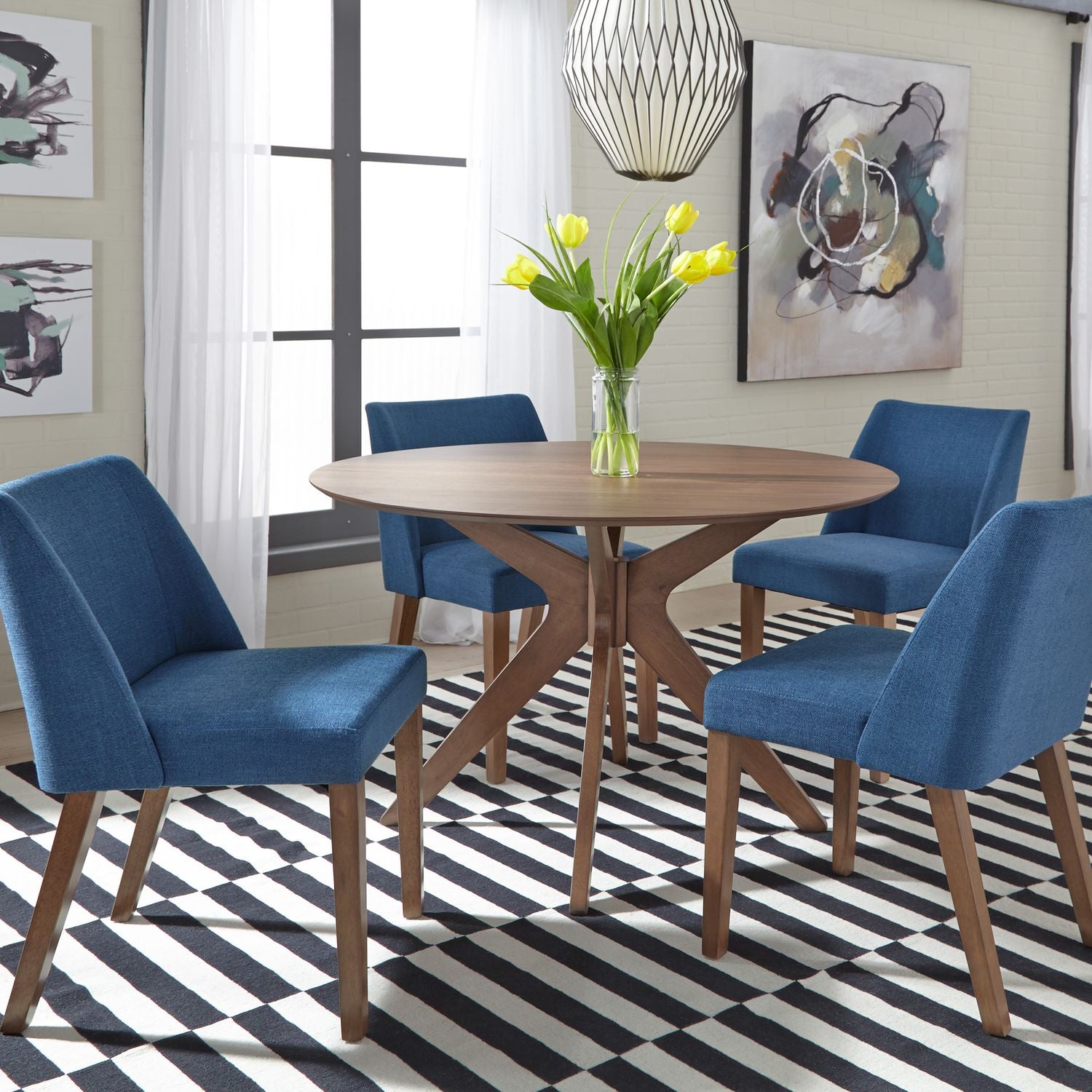 Space Savers 5 Piece Pedestal Table Set
