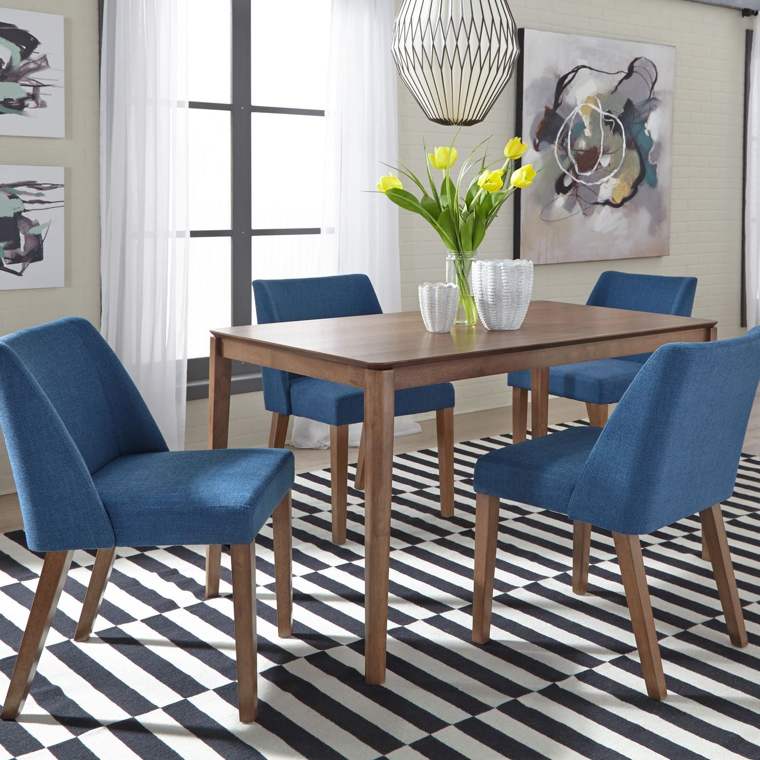 Space Savers 5 Piece Rectangular Table Set