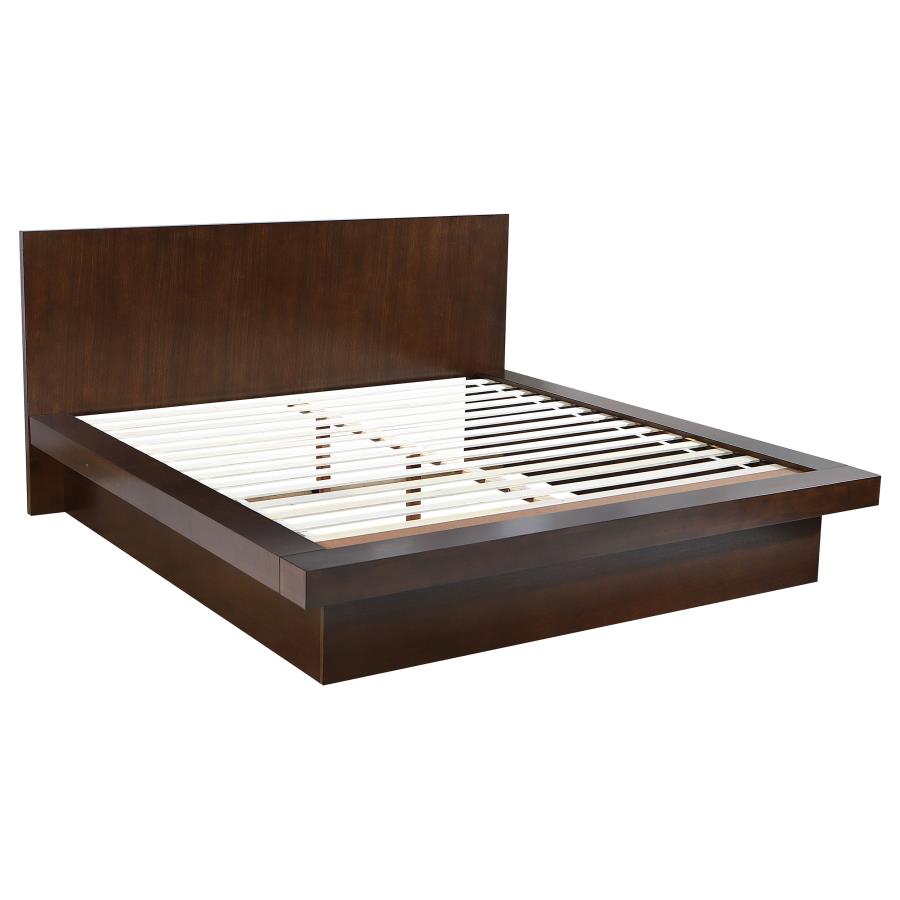Jessica 5-piece Eastern King LED Wall Panel Bedroom Set Cappuccino