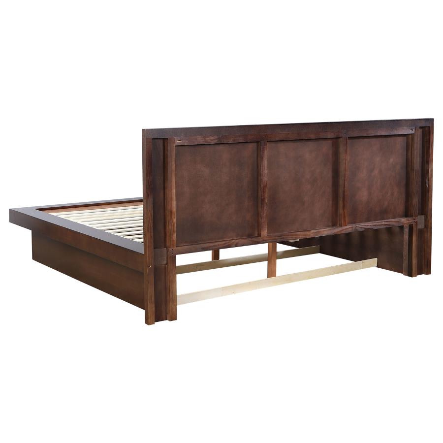 Jessica 5-piece Eastern King LED Wall Panel Bedroom Set Cappuccino