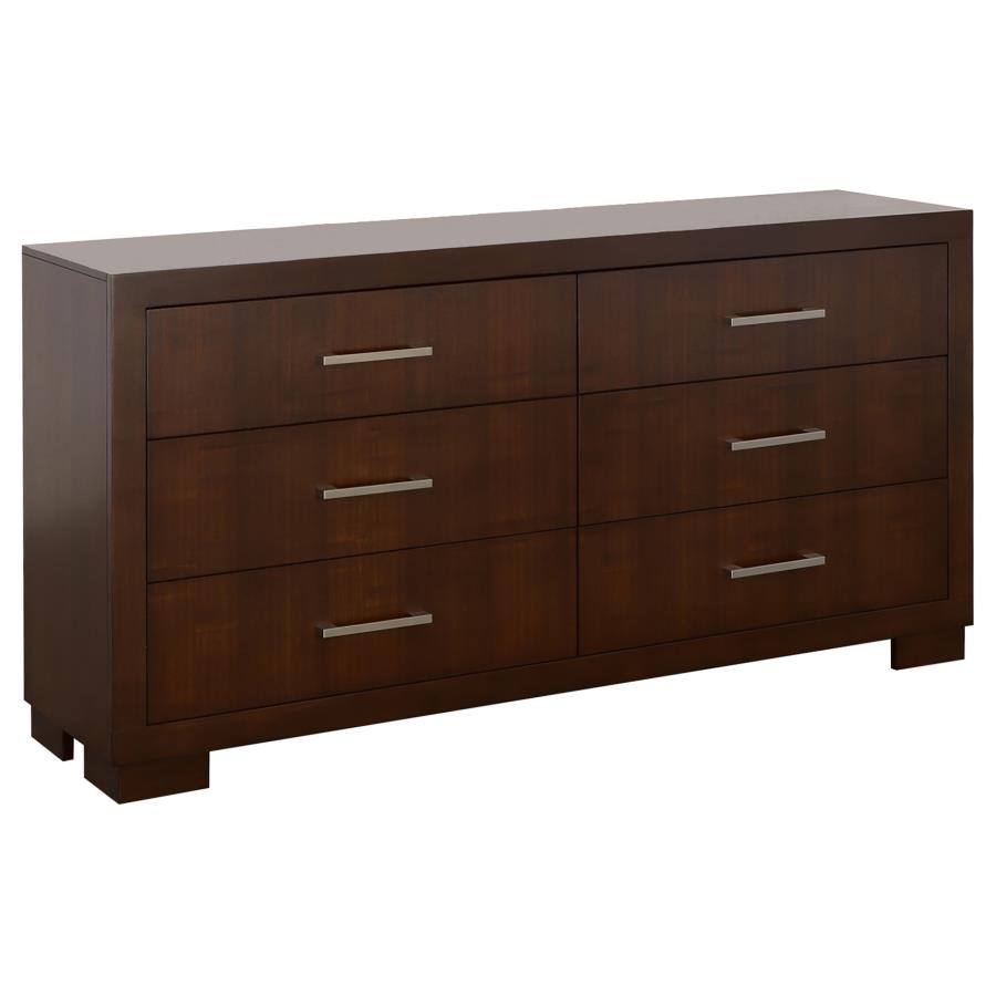 Jessica 5-piece Eastern King LED Wall Panel Bedroom Set Cappuccino