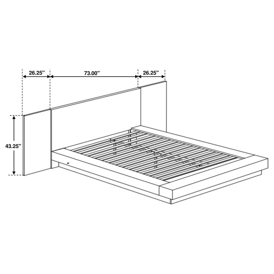 Jessica 5-piece Queen LED Wall Panel Bedroom Set Cappuccino