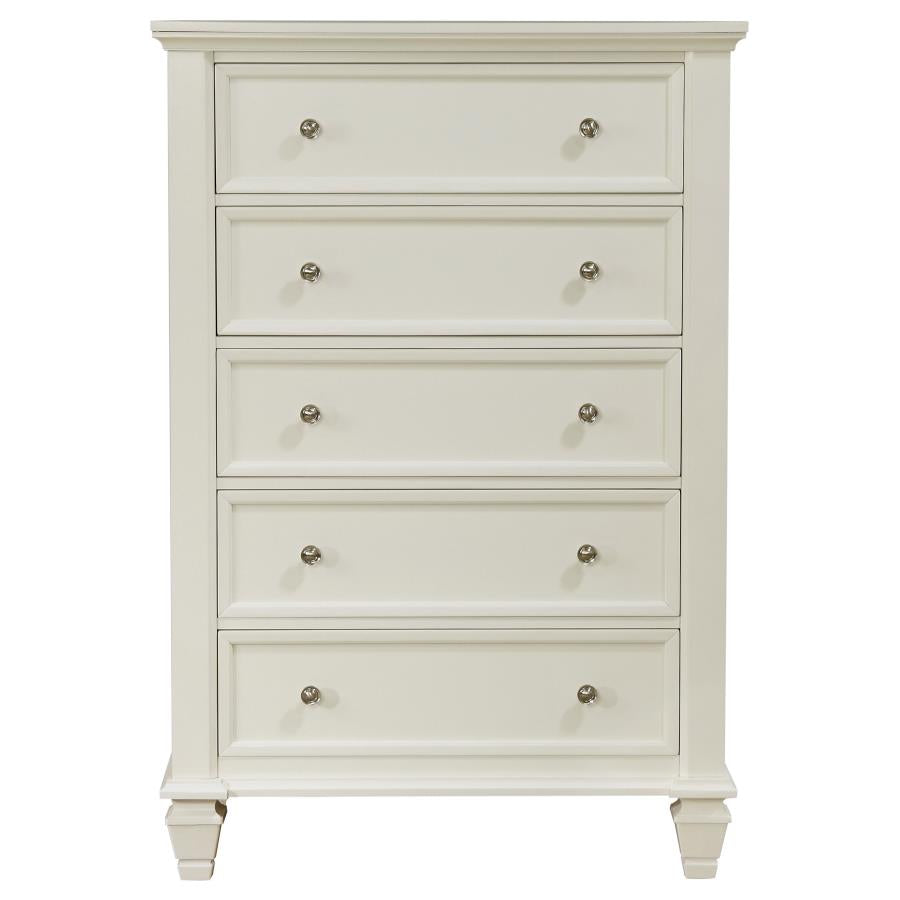 Sandy Beach 5-piece Queen Bedroom Set Cream White