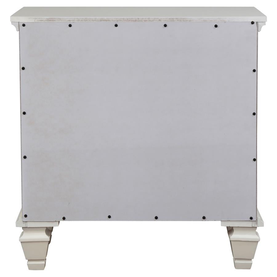 Sandy Beach 3-drawer Nightstand Cream White