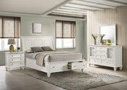 Sandy Beach 4-piece Eastern King Storage Bedroom Set Cream White