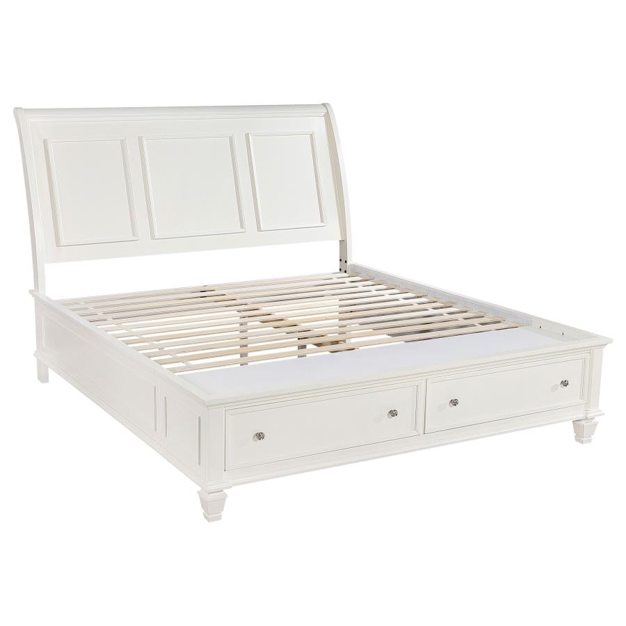 Sandy Beach 4-piece Eastern King Storage Bedroom Set Cream White
