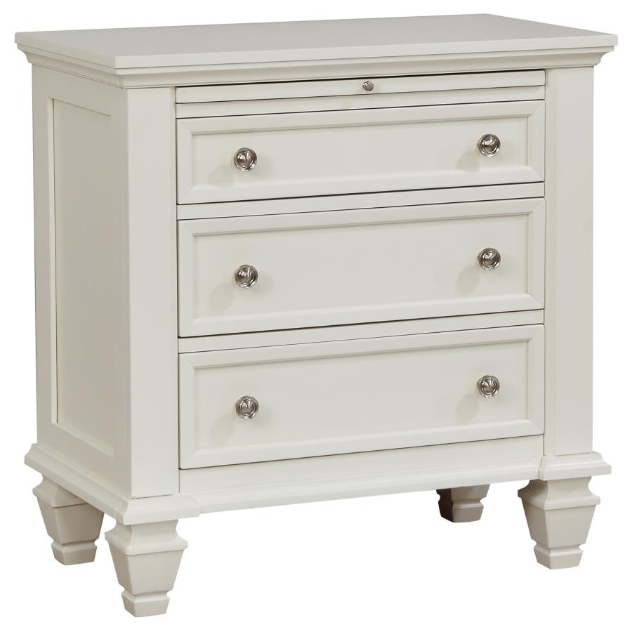 Sandy Beach 4-piece Eastern King Storage Bedroom Set Cream White