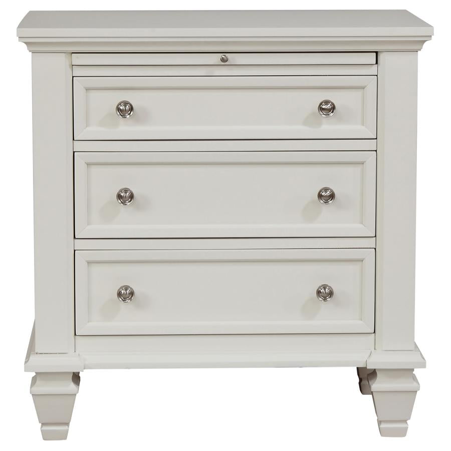 Sandy Beach 4-piece Eastern King Storage Bedroom Set Cream White