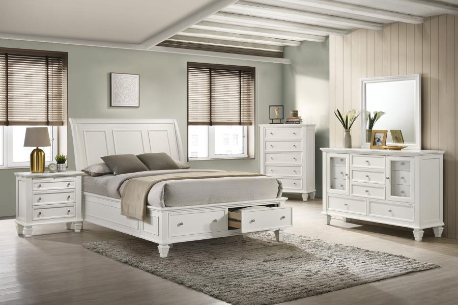 Sandy Beach 5-piece Eastern King Storage Bedroom Set Cream White