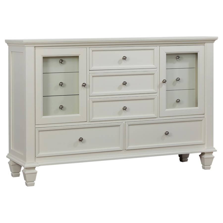 Sandy Beach 5-piece Eastern King Storage Bedroom Set Cream White