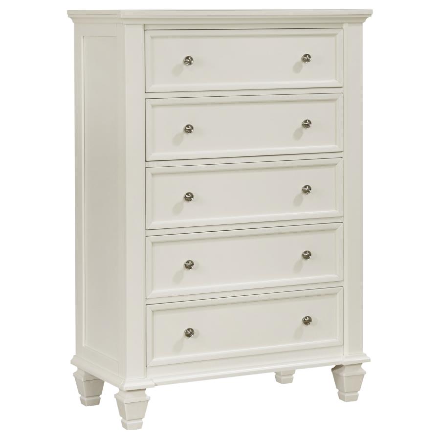 Sandy Beach 5-piece Eastern King Storage Bedroom Set Cream White